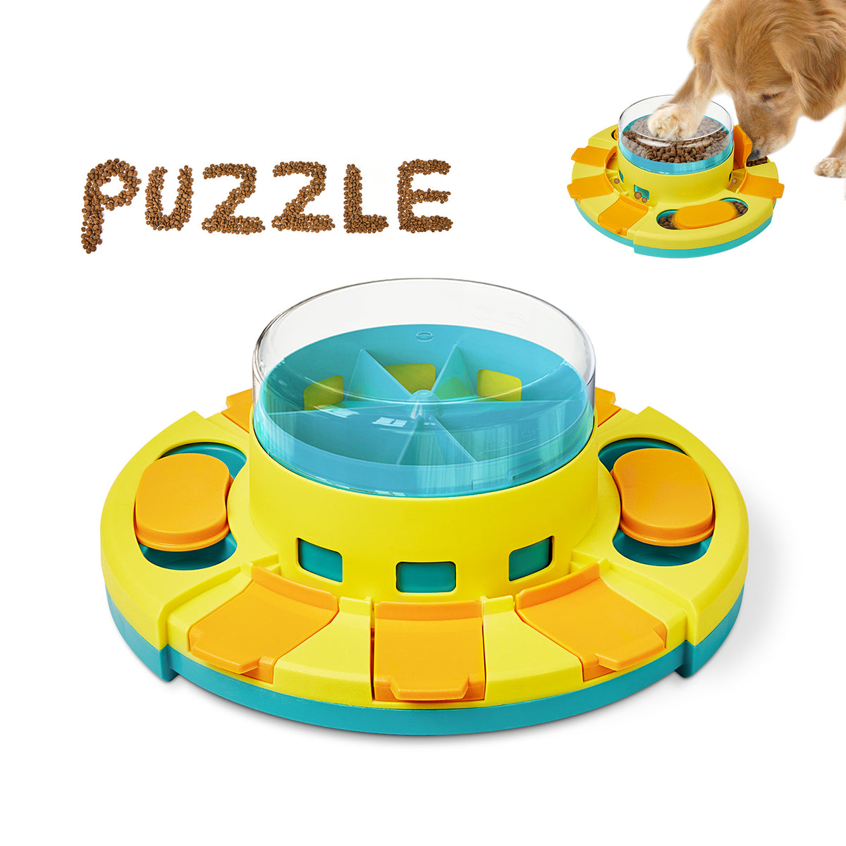 2 Levels Dog Puzzle Toys, Slow Feeder Dog Bowls for Small/Medium/Large  Dogs, Treat Dispensing Interactive Dog Toys for Boredom and Stimulating