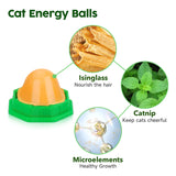 Potaroma 6 Pack Cat Energy Ball Toys, Includes Catnip, Edible Kitty Toys for Cats Lick, Safe Healthy Kitten Chew Toys, Teeth Cleaning Dental Cat Toy, Cat Wall Treats