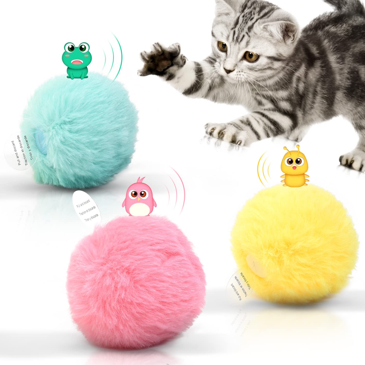 Pom Pom Ball With Rattle Cat Toy