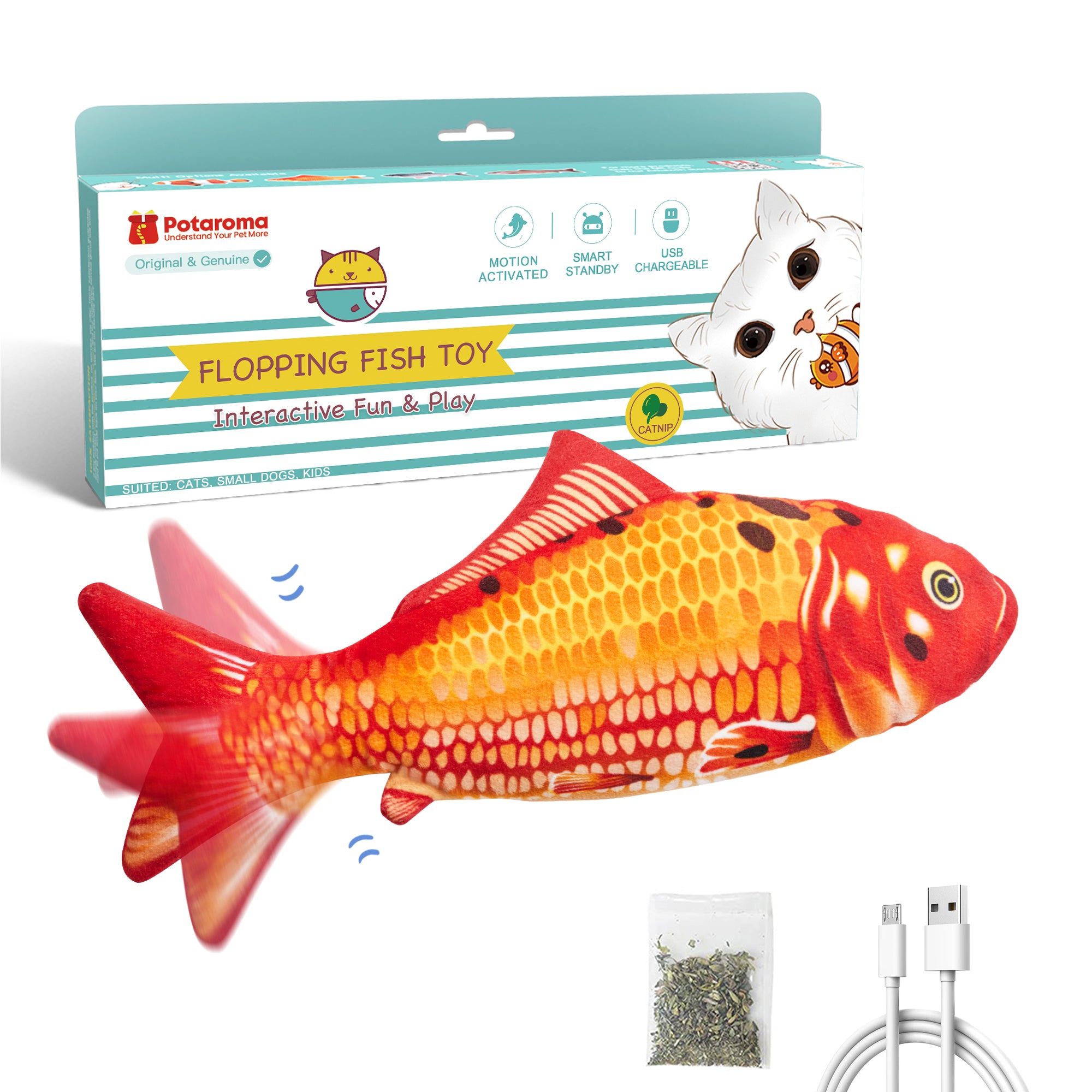 Potaroma Cat Toys Flopping Fish with Silvervine and Catnip Potaroma Cat Toys Flopping Fish with Silvervine and Catnip