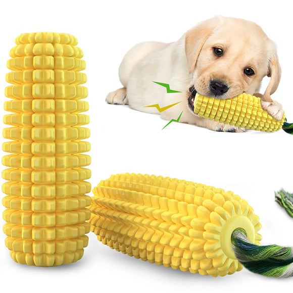 Potaroma Dog Squeaky Chew Toy for Aggressive Chewers (Corn Shaped)