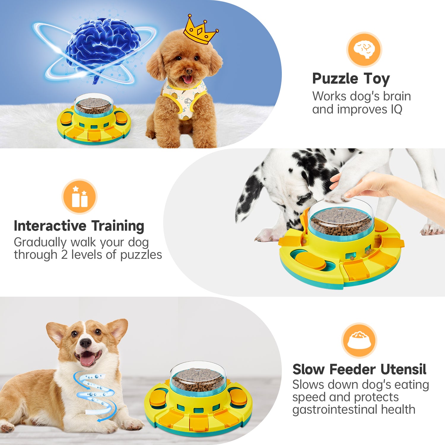 Automatic Treat Dispensing Dog Toys, Dog IQ Training Dog Feeder Toy Blue  Color