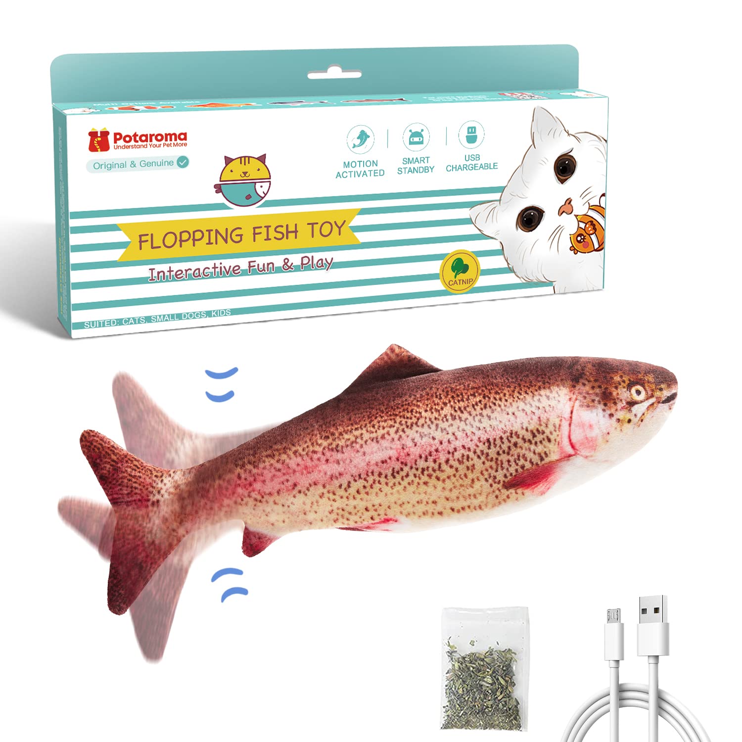 Potaroma Cat Toys Flopping Fish with Silvervine and Catnip Potaroma Cat Toys Flopping Fish with Silvervine and Catnip