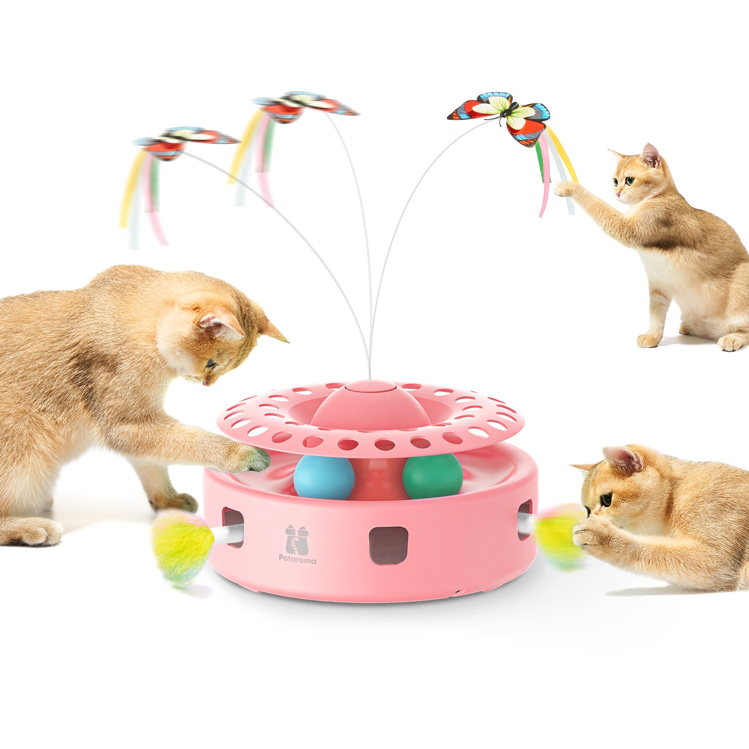 electronic cat mouse toy Potaroma Cat Toys 3-in-1 Automatic Interactive Kitten Toy