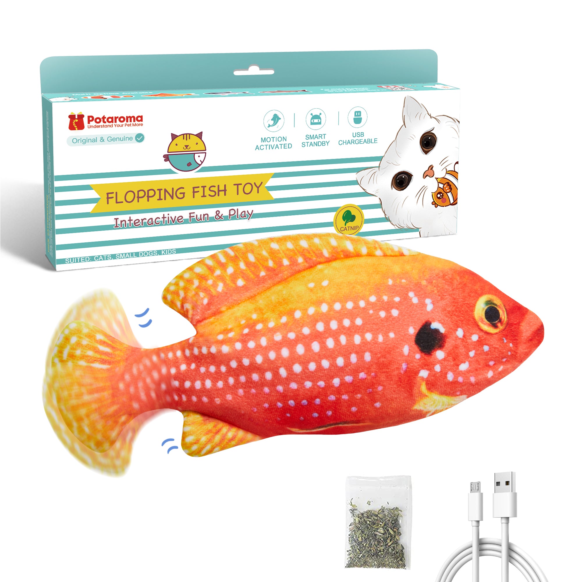 Potaroma Cat Toys Flopping Fish with Silvervine and Catnip Potaroma Cat Toys Flopping Fish with Silvervine and Catnip
