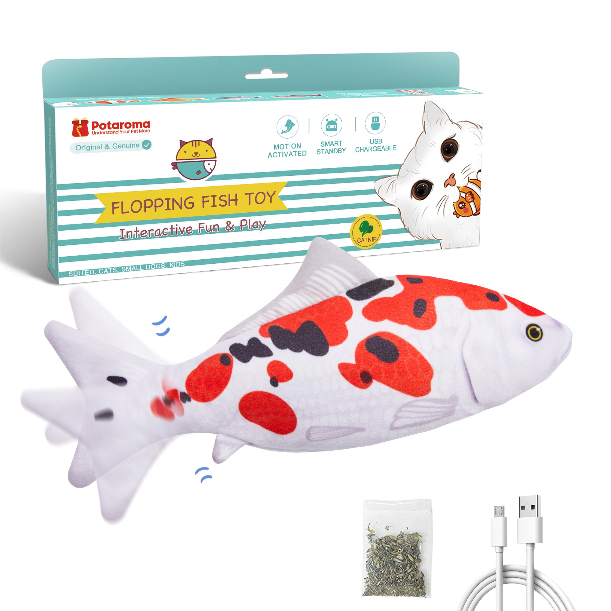 Potaroma Cat Toys Flopping Fish with Silvervine and Catnip Potaroma Cat Toys Flopping Fish with Silvervine and Catnip